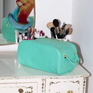 TRULY Green Cosmetic Bag Smooth Finish Signature Vanity Case